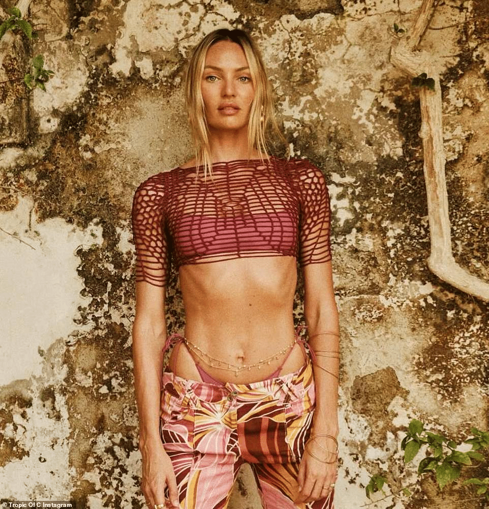 Candice Swanepoel Flaunts Toned Tummy in Tropicalia-inspired Bikini